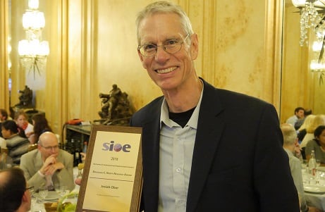 SIOE conference photo: Josiah Ober receiving the North Award.
